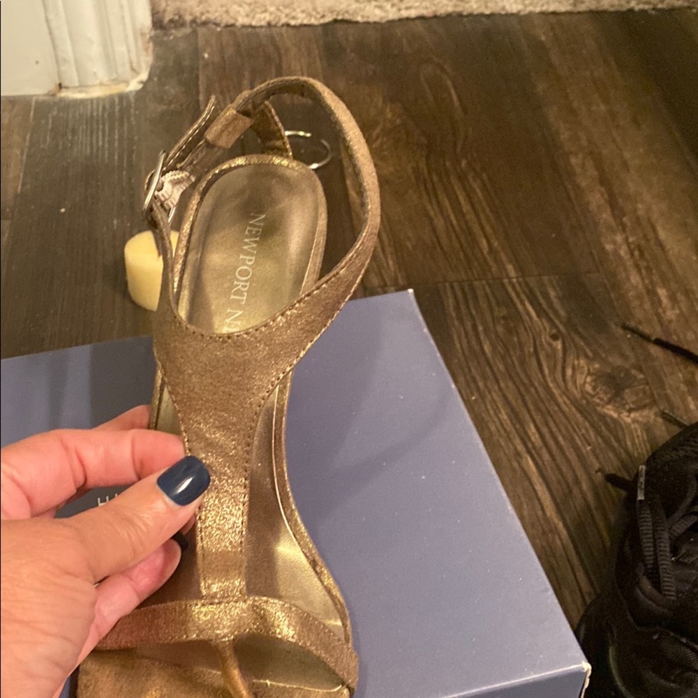 Newport News Gold Stiletto Heels